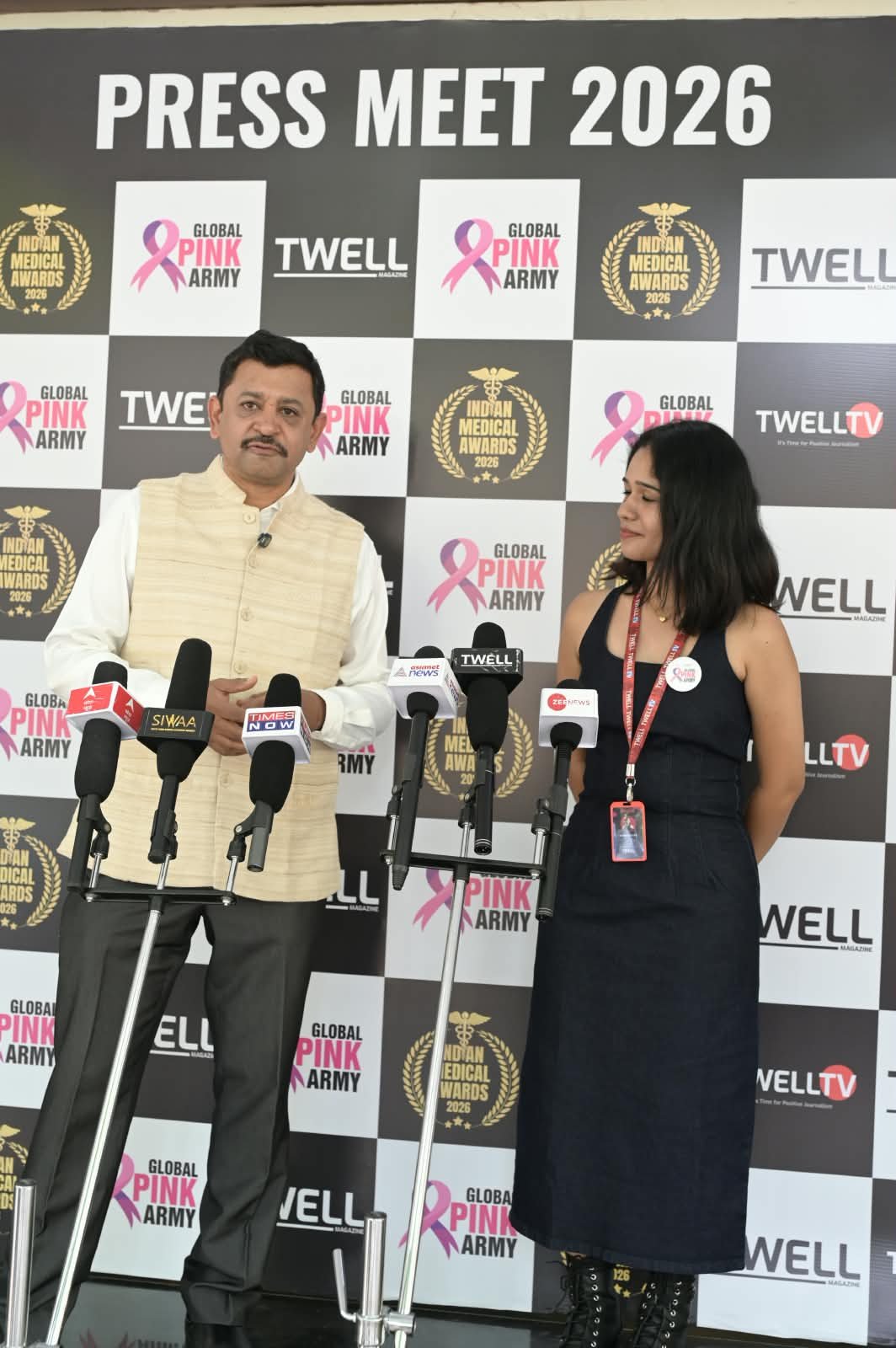 Dr. Diwakar speaking to the media at the Indian Medical Awards 2026 press meet