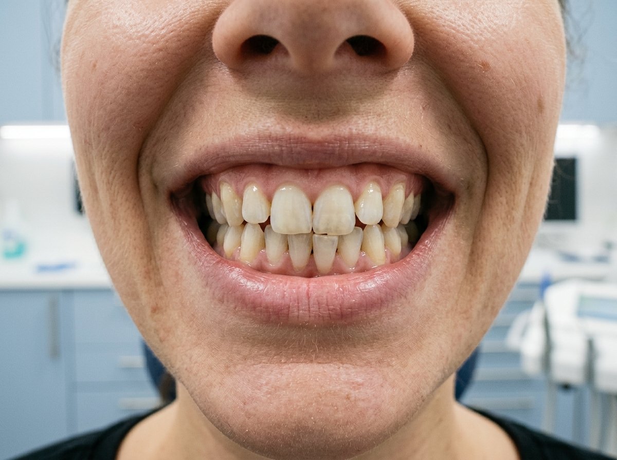 Patient smile before treatment