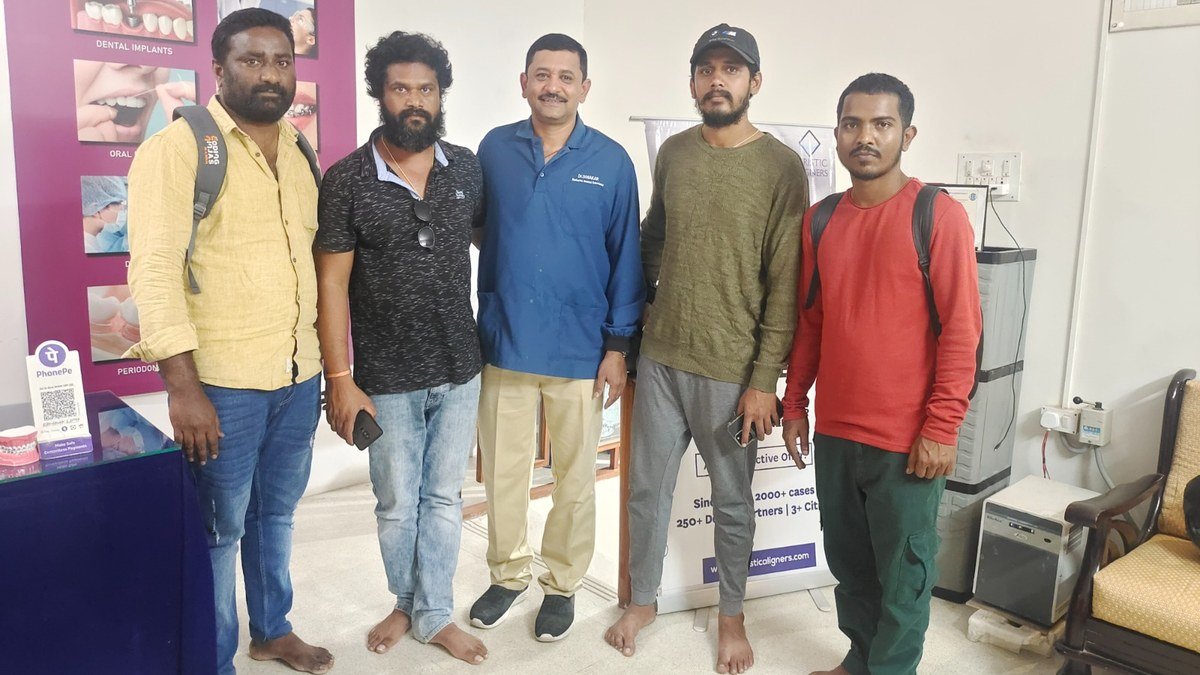Kannada Film Director and Creative Production Team with Dr. Diwakar at Mahathi Dental Solutions